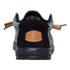 Wally Plaid Corduroy - Black/Multi -Heydude 44326 0C4 WALLYPLAIDCORDUROY BLACKMULTI BACK conversion1