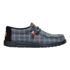 Wally Plaid Corduroy - Black/Multi -Heydude 44326 0C4 WALLYPLAIDCORDUROY BLACKMULTI RIGHT LATERAL conversion1