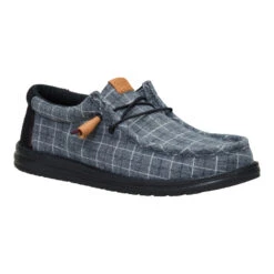 Wally Plaid Corduroy - Black/Multi -Heydude 44326 0C4 WALLYPLAIDCORDUROY BLACKMULTI RIGHT SIDE conversion1