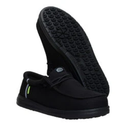 Wally Work Comp Toe Wide - Black/Black 11 Wally Work Comp Toe Wide - Black/Black -Heydude 44701 060 WALLYWORKCTWIDE BLACKBLACK PAIR BOTTOM conversion1