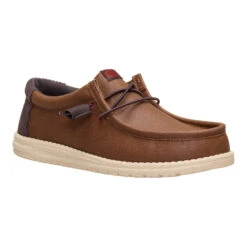 Wally Waxed Casual - Brown 14 Wally Waxed Casual - Brown -Heydude 44951 255 WALLYWAXEDCASUAL BROWN 3QTR conversion1