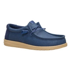 Wally Waxed Casual - Navy -Heydude 44951 410 WALLYWAXEDCASUAL NAVY 3QTR conversion1