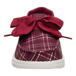 Wendy Holiday Bow - Red Plaid/Burgundy 11 Wendy Holiday Bow - Red Plaid/Burgundy -Heydude 45369 6RS WENDYHOLIDAYBOW REDPLAIDBURGUNDY FRONT conversion1